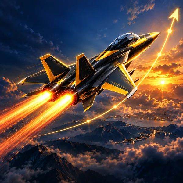 JetX crash game artwork — a jet launching with a multiplier curve