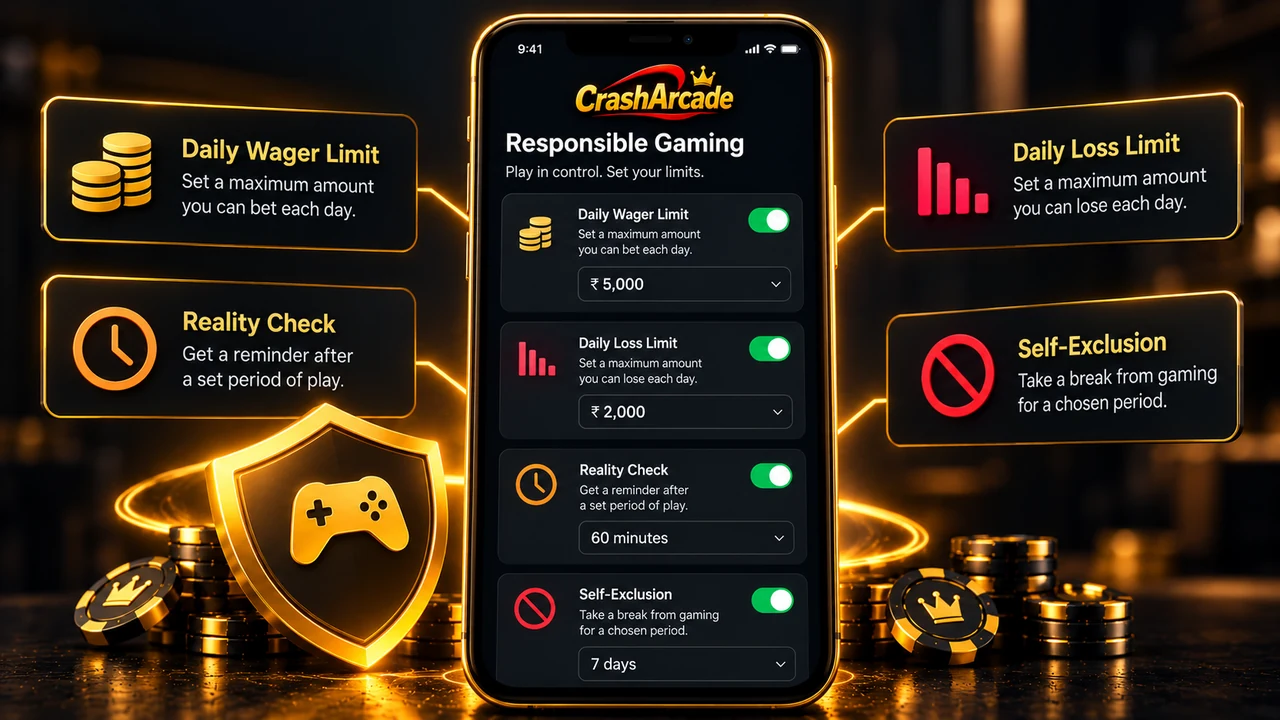 Responsible gaming limit controls in the app