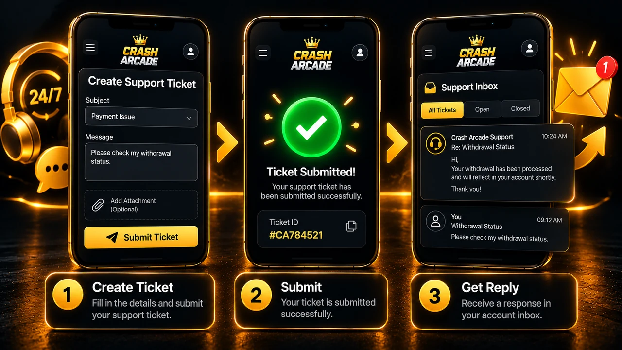Raising a support ticket and receiving a reply in the inbox
